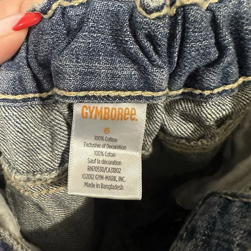 Gymboree Girls Size‎ 6 2013 Summer Embroidered Floral Bermuda Shorts Denim